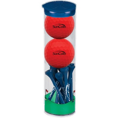 2 Ball Tall Tube W/ Wilson Golf Balls
